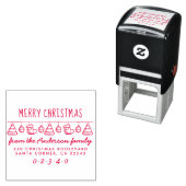 Weihnachtsmütze und Strumpf Jagd Rücksendeadresse Permastempel (Beispiel)