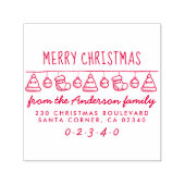 Weihnachtsmütze und Strumpf Jagd Rücksendeadresse Permastempel (Design)