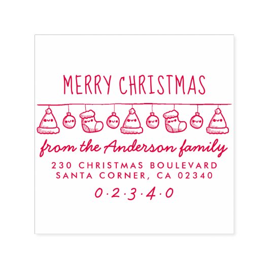 Weihnachtsmütze und Strumpf Jagd Rücksendeadresse Permastempel (Design)