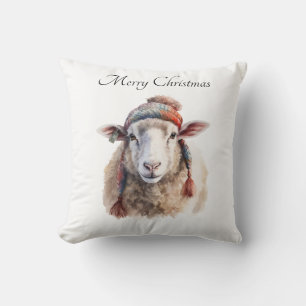 Weihnachtsmütze Weihnachtsschaf Benutzerdefinierte Kissen