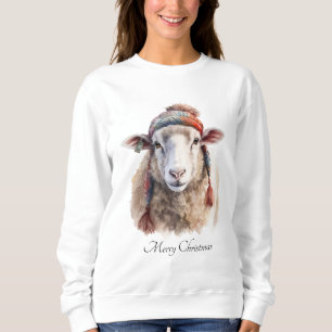 Weihnachtsmütze Weihnachtsschaf Benutzerdefinierte Sweatshirt