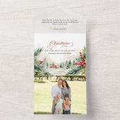 Weihnachtsnachricht Wasserfarbe Winterlandschaft All In One Einladung (Innen Boden)