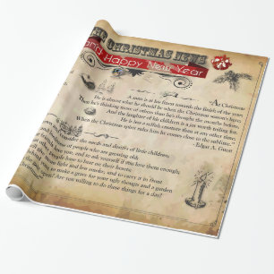 Weihnachtsnachrichten-glattes Packpapier, 30" x 6' Geschenkpapier