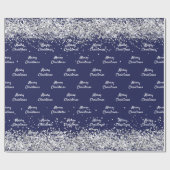 Weihnachtsnacht blau silber elegant geschenkpapier (Flach)