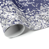 Weihnachtsnacht blau silber elegant geschenkpapier (Rolleneckpunkt)
