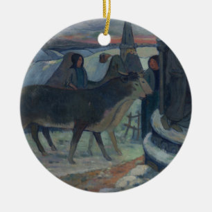 Weihnachtsnacht (Der Segen der Ochsen) Keramik Ornament