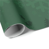 Weihnachtsnacht grüne Farbe Geschenkpapier (Rolleneckpunkt)