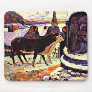 Weihnachtsnacht, Kunstgemälde von Gauguin Mousepad