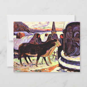 Weihnachtsnacht, Kunstmalerei von Gauguin Postkarte