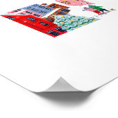 Weihnachtsnacht vor Weihnachten Nordisches Dorf Poster (Ecke)