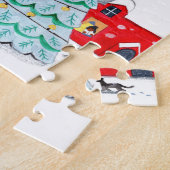 Weihnachtsnacht vor Weihnachtsdorf Puzzle (Seite)