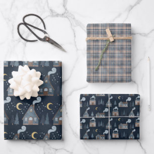 Weihnachtsnacht Winter Geschenkpapier Set