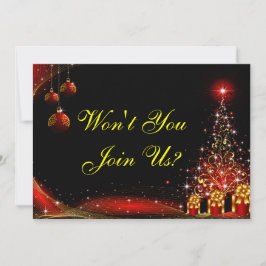 Weihnachtsnacht Wonderland Rotes Set Einladung