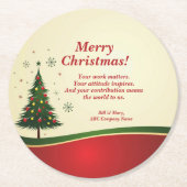 Weihnachtsnachts-Party für Unternehmen oder Gruppe Runder Pappuntersetzer (Vorderseite)