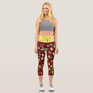 Weihnachtsnachts timmung, Design mit Süßigkeiten Capri Leggings