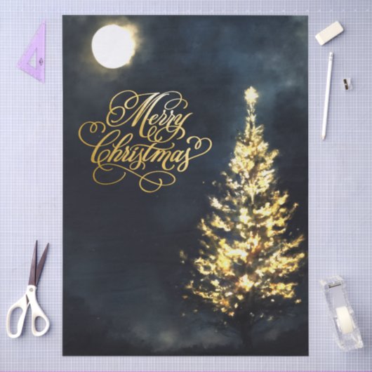 Weihnachtsnachtsbaum Seidenpapier (Basteln)