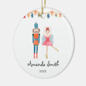 Weihnachtsnachtscreme Ballerina Keramik Ornament (Links)