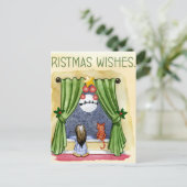 Weihnachtsnachtsfreunde Postkarte (Stehend Vorderseite)