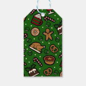 Weihnachtsnachtsgeschenk-Tag auf Grün Geschenkanhänger (Rückseite)