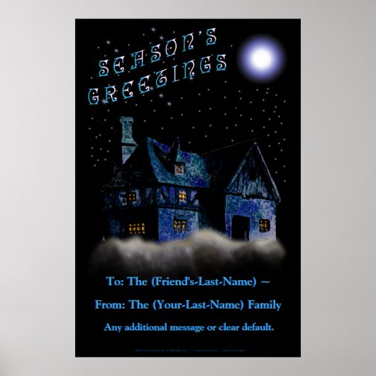 Weihnachtsnachtsgrüße - Personalisiert Poster (Vorne)