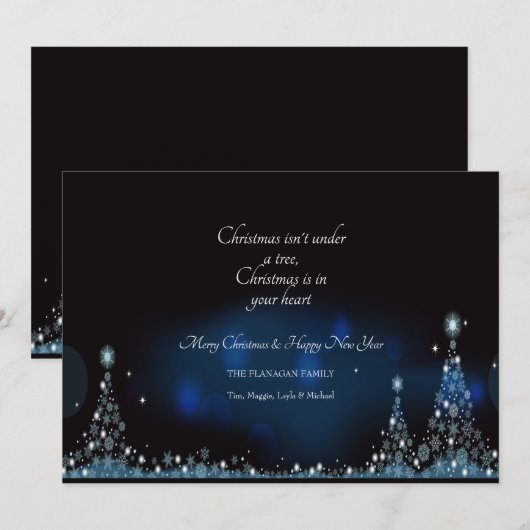 Weihnachtsnachtskarte Feiertagskarte (Vorne/Hinten)