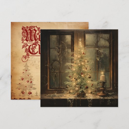 Weihnachtsnachtskarte Feiertagskarte (Vorne/Hinten)