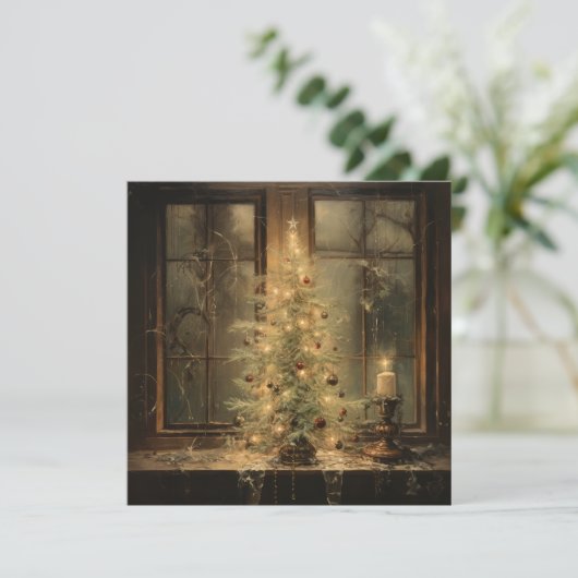 Weihnachtsnachtskarte Feiertagskarte (Stehend Vorderseite)