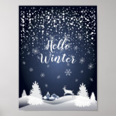 Weihnachtsnachtsmärchen. Fantasiewald, Schnee Poster (Vorne)