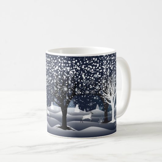 Weihnachtsnachtsmärchen. Fantasy Forest Kaffeetasse (VorderseiteRechts)