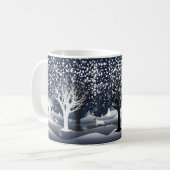 Weihnachtsnachtsmärchen. Fantasy Forest Kaffeetasse (Vorderseite Links)