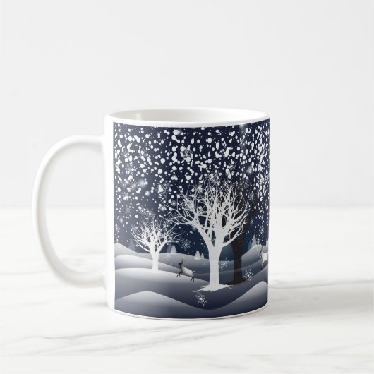 Weihnachtsnachtsmärchen. Fantasy Forest Kaffeetasse (Links)