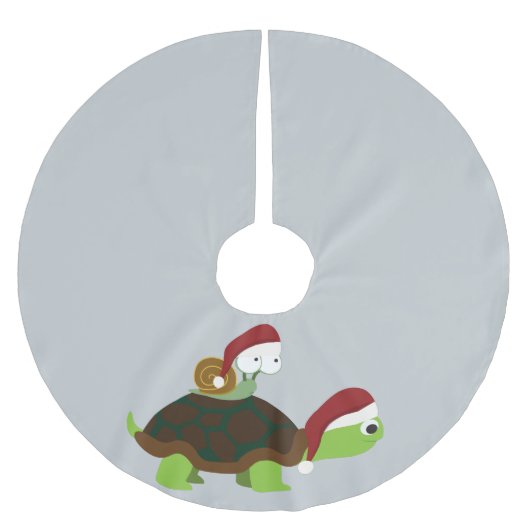 Weihnachtsnachtsnacht auf einer Schildkröte Polyester Weihnachtsbaumdecke (Vorderseite)