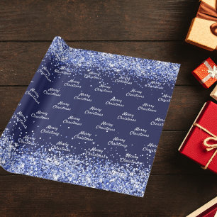 Weihnachtsnachtsnacht blauen Konfetti elegant Geschenkpapier