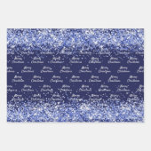 Weihnachtsnachtsnacht blauen Konfetti elegant Geschenkpapier Set (Vorderseite)