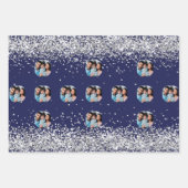 Weihnachtsnachtsnacht blauen silbernen Foto Konfet Geschenkpapier Set (Vorderseite 3)
