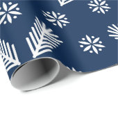 Weihnachtsnachtsnacht blaues Muster Wrapping Paper Geschenkpapier (Rolleneckpunkt)