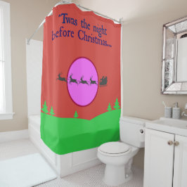 Weihnachtsnachtsnacht Der Schlitten Rosa Lila Mond Duschvorhang