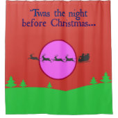 Weihnachtsnachtsnacht Der Schlitten Rosa Lila Mond Duschvorhang (Vorderseite)