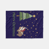 Weihnachtsnachtsnacht Fleecedecke (Vorderseite (Horizontal))