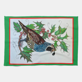 Weihnachtsnachtsnacht Holly Geschirrtuch