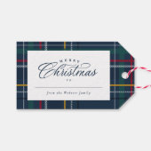 Weihnachtsnachtsnacht kariert elegant geschenkanhänger (Vorderseite (Horizontal))