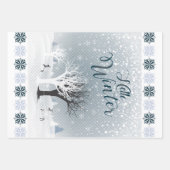 Weihnachtsnachtsnacht Märchen Fantasy Snowy Forest Geschenkpapier Set (Vorderseite)