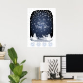 Weihnachtsnachtsnacht Märchen Fantasy Snowy Forest Poster (Heimbüro)
