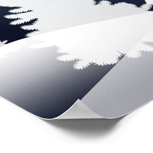 Weihnachtsnachtsnacht Märchen Fantasy Snowy Forest Poster (Ecke)