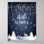 Weihnachtsnachtsnacht Märchen Fantasy Snowy Forest Poster (Vorne)