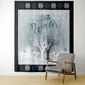 Weihnachtsnachtsnacht Märchen Fantasy Snowy Forest Wandteppich (Beispiel)