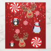 Weihnachtsnachtsnacht und Getränke-Label Set Pingu Weinetikett (Einzelnes Label)