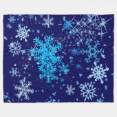 Weihnachtsnachtsschnee Fleecedecke (Vorderseite (Horizontal))