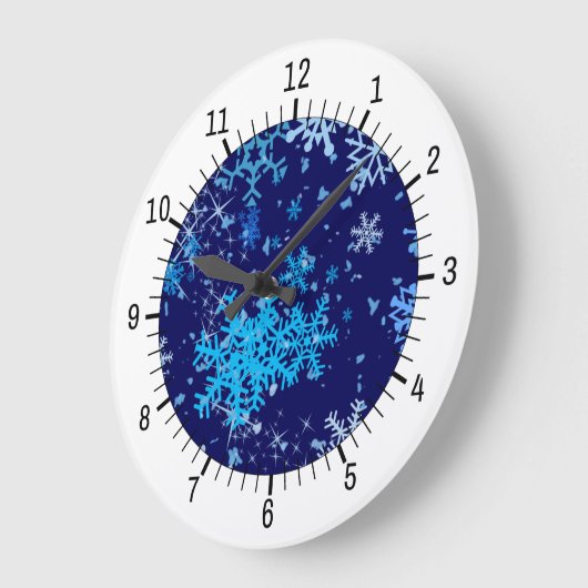 Weihnachtsnachtsschnee Große Wanduhr (Winkel)