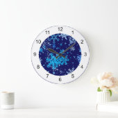 Weihnachtsnachtsschnee Große Wanduhr (Zuhause)